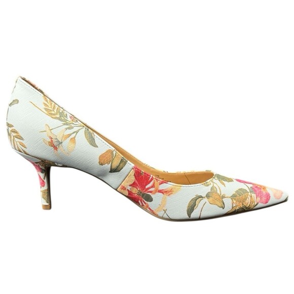 Marc Fisher Size 11 Pumps Heels Blue Floral Pointed Toe Textured Shoes 2.5” New - Picture 2 of 9